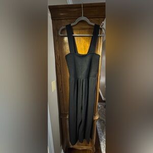 LOFT Black Sleeveless Midi Dress